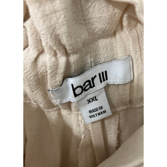 Bar III Womens Tie-Waist Paperbag Ankle Pants Beige Sz 2XL W Pockets Light Beige - Picture 7 of 8